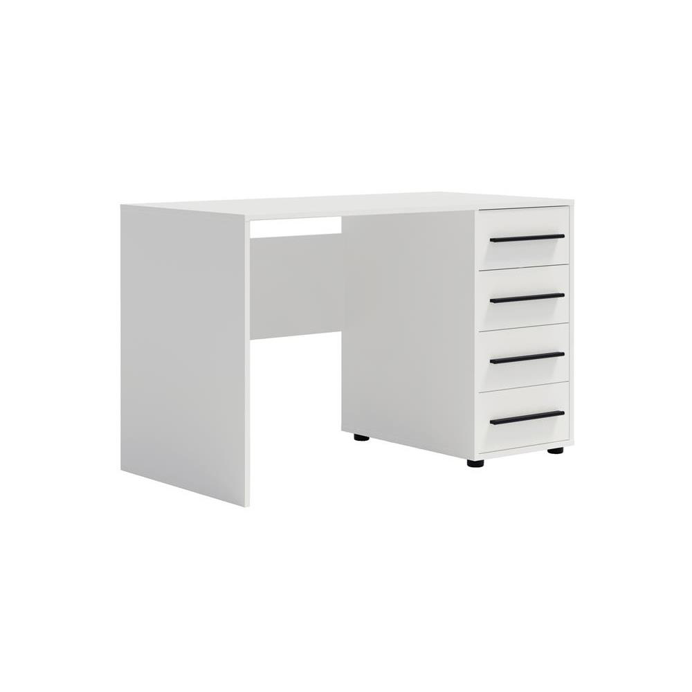 Biurko 120 cm z szufladami Melvoro MX01 biały mat